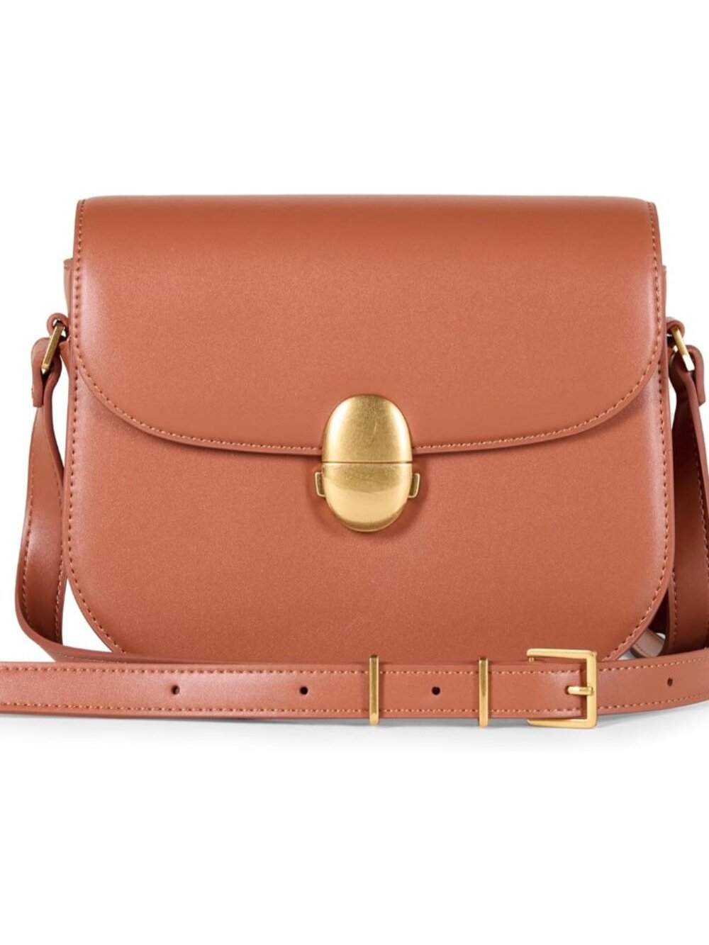 Women's Crossbody Flap Bag with Adjustable Strap and Internal Pocket